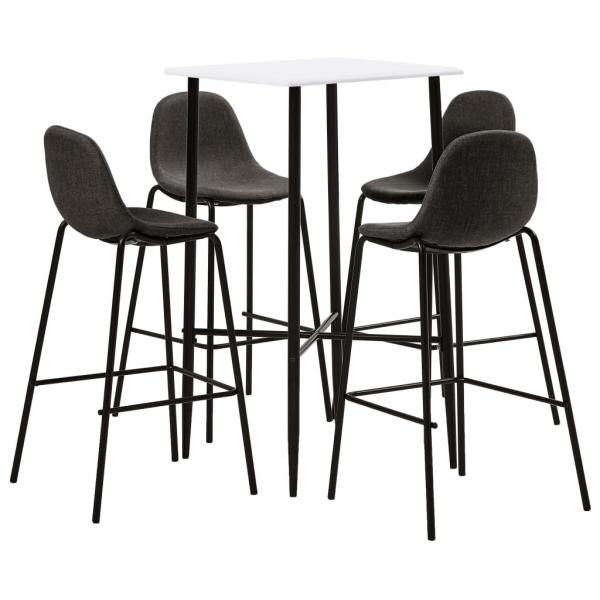 ARDEBO.de - 5-tlg. Bar-Set Stoff Dunkelgrau