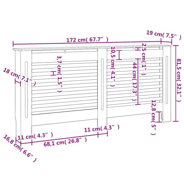 Heizkörperverkleidungen 2 Stk. Weiß 172×19×81,5 cm MDF