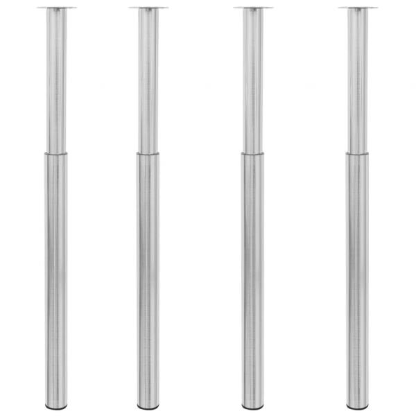 ARDEBO.de - Teleskopische Tischbeine 4 Stk. Gebürstetes Nickel 710-1100 mm