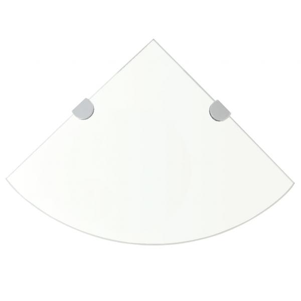 ARDEBO.de - Eckregale 2 Stk. mit Verchromten Halterungen Glas Transparent