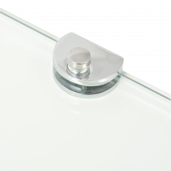 Eckregale 2 Stk. mit Verchromten Halterungen Glas Transparent