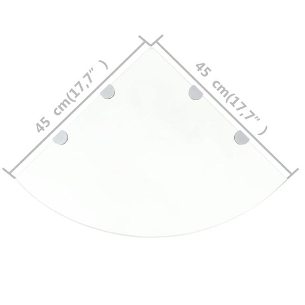 Eckregale 2 Stk. mit Verchromten Halterungen Glas Transparent