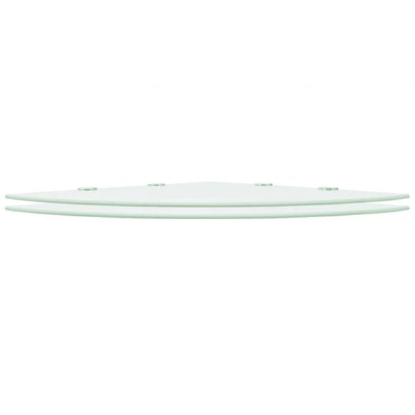 Eckregale 2 Stk. mit verchromten Halterungen Glas Weiß 45x45cm
