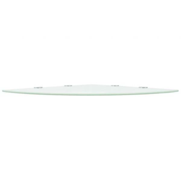Eckregale 2 Stk. mit verchromten Halterungen Glas Weiß 45x45cm