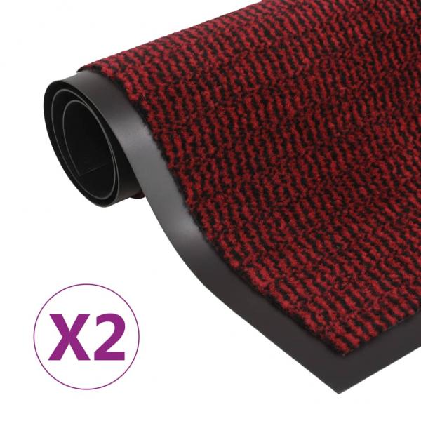 ARDEBO.de - Schmutzfangmatten 2 Stk. Rechteckig Getuftet 80x120cm Rot