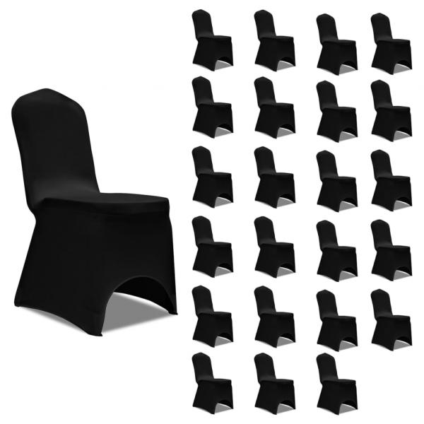 ARDEBO.de - Stretch-Stuhlhussen Schwarz 24 Stk.