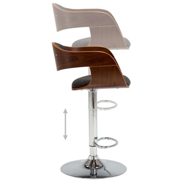 Barhocker 2 Stk. Grau Bugholz und Stoff 