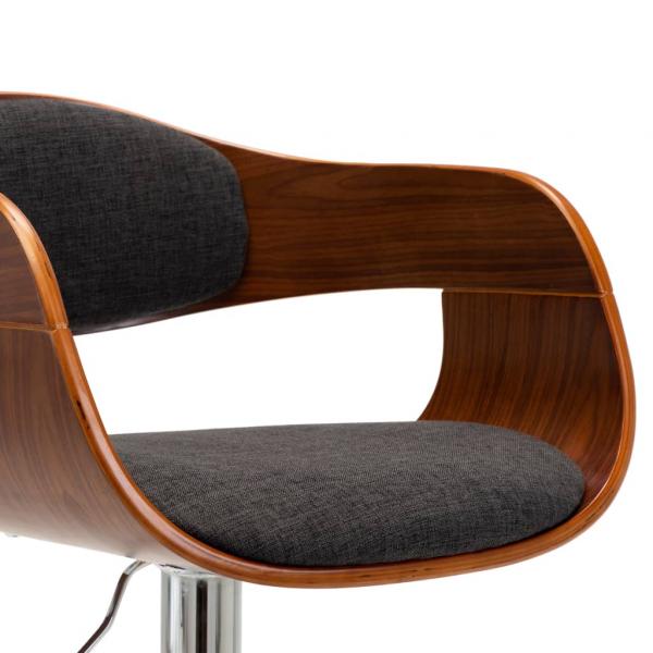 Barhocker 2 Stk. Grau Bugholz und Stoff 