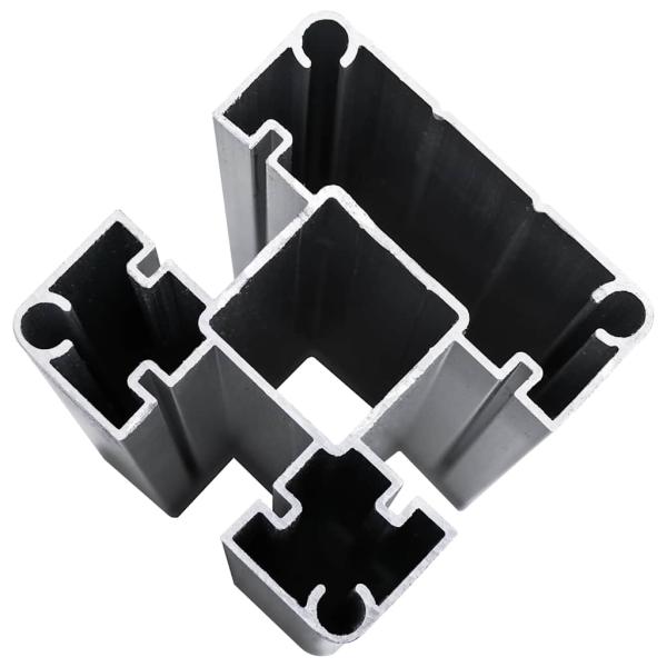 WPC Zaun-Set 3 Quadrate + 1 Schräge 619x186 cm Grau
