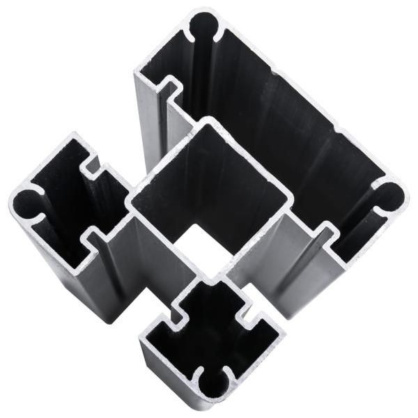 WPC Zaun-Set 4 Quadrate + 1 Schräge 792x186 cm Grau