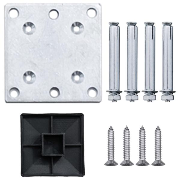 WPC Zaun-Set 4 Quadrate + 1 Schräge 792x186 cm Grau