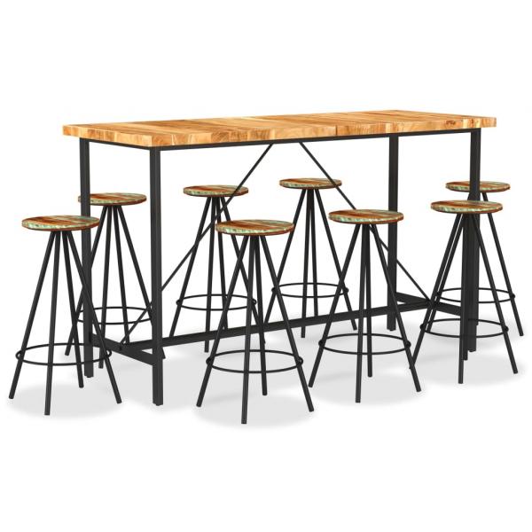 ARDEBO.de - 9-tlg. Bar-Set Massivholz Akazie und Altholz