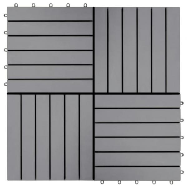 Terrassenfliesen 20 Stk. Grau 30 x 30 cm Massivholz Akazie