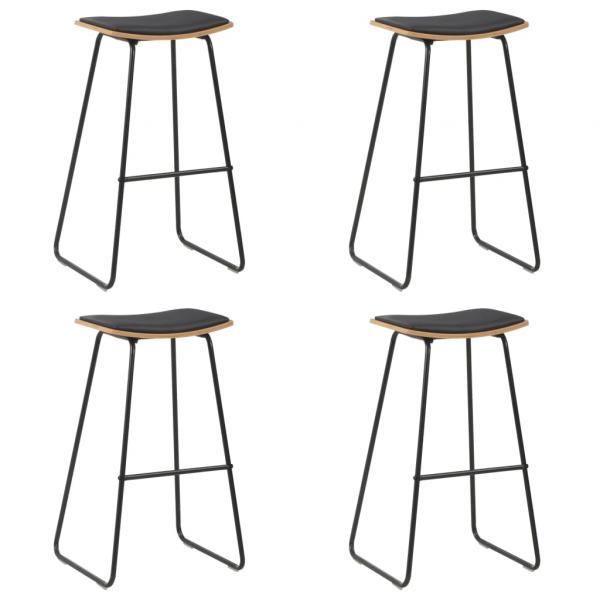 ARDEBO.de - Barshocker 4 Stk. Schwarz Kunstleder