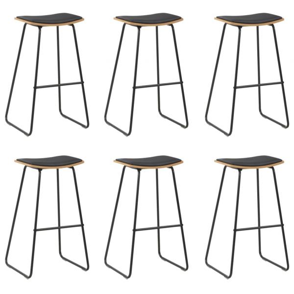 ARDEBO.de - Barshocker 6 Stk. Schwarz Kunstleder