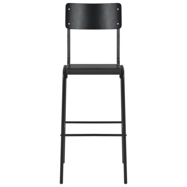 Barhocker 4 Stk. Schwarz Massives Sperrholz Stahl