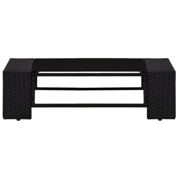 5-tlg. Garten-Lounge-Set Poly Rattan Schwarz
