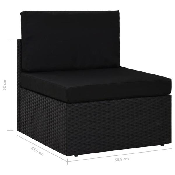 5-tlg. Garten-Lounge-Set Poly Rattan Schwarz