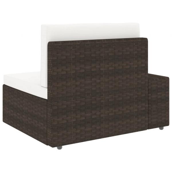 5-tlg. Garten-Lounge-Set Poly Rattan Braun