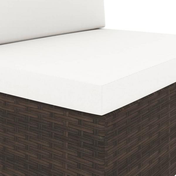 5-tlg. Garten-Lounge-Set Poly Rattan Braun
