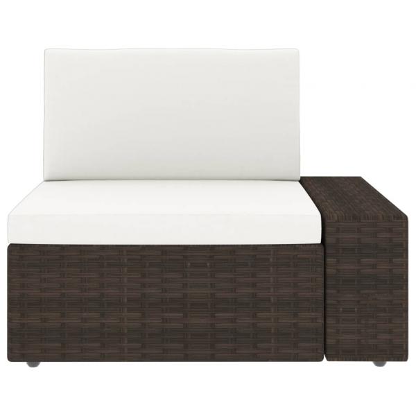 5-tlg. Garten-Lounge-Set Poly Rattan Braun