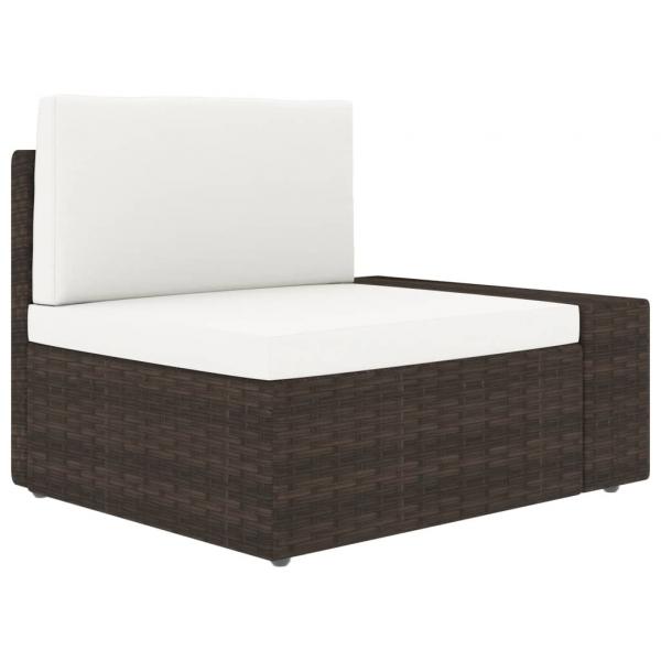 5-tlg. Garten-Lounge-Set Poly Rattan Braun