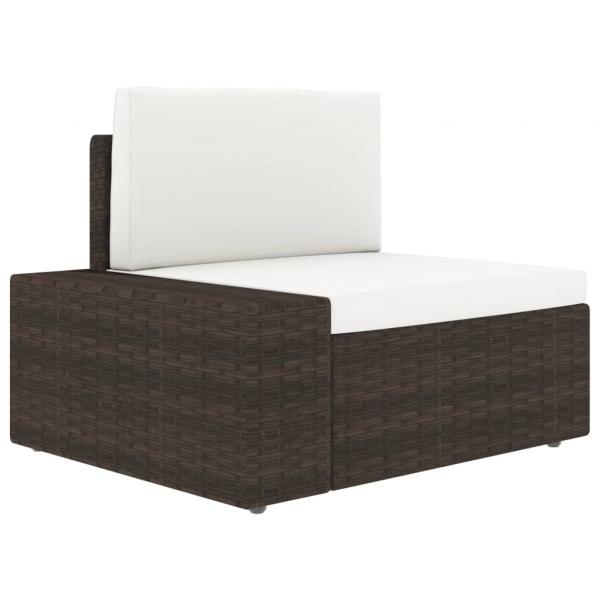5-tlg. Garten-Lounge-Set Poly Rattan Braun