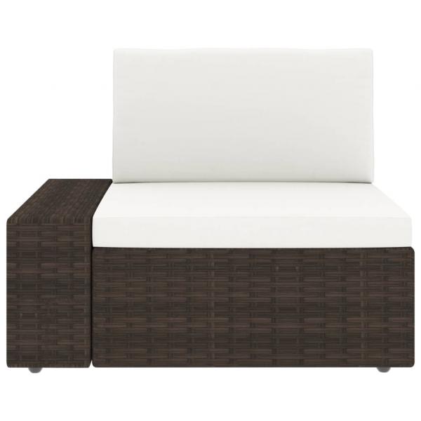 5-tlg. Garten-Lounge-Set Poly Rattan Braun