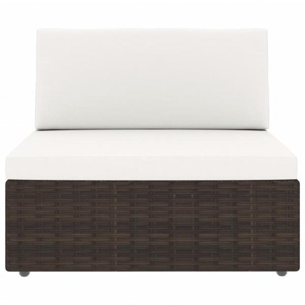 4-tlg. Garten-Lounge-Set Poly Rattan Braun