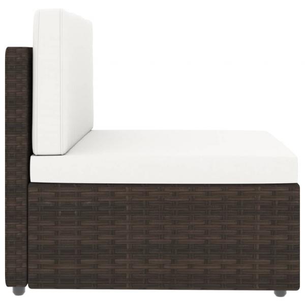 4-tlg. Garten-Lounge-Set Poly Rattan Braun