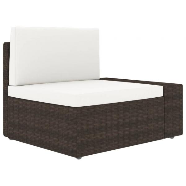 4-tlg. Garten-Lounge-Set Poly Rattan Braun