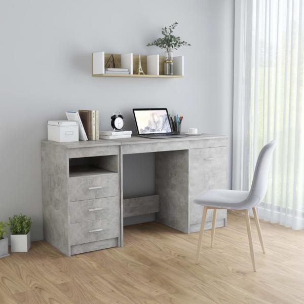 ARDEBO.de - Schreibtisch Betongrau 140x50x76 cm Holzwerkstoff