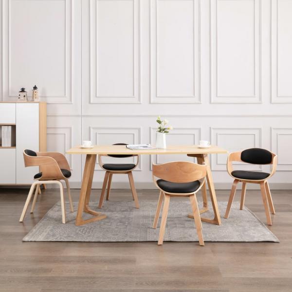 ARDEBO.de - Esszimmerstühle 4 Stk. Bugholz und Kunstleder