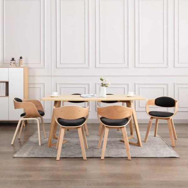 ARDEBO.de - Esszimmerstühle 6 Stk. Bugholz und Kunstleder 