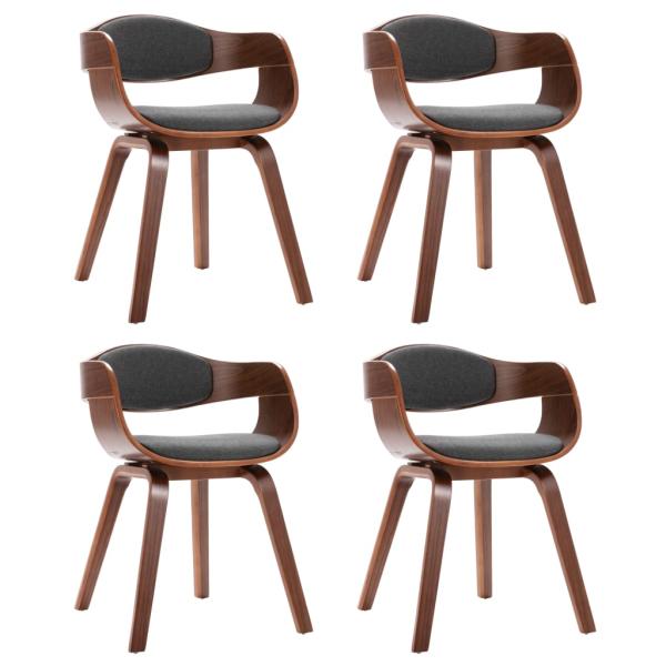 Esszimmerstühle 4 Stk. Bugholz und Stoff Grau