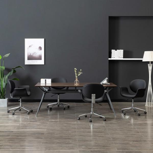 ARDEBO.de - Drehbare Esszimmerstühle 4 Stk. Schwarz Kunstleder 