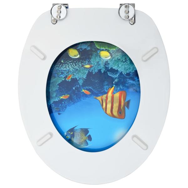 Toilettensitze mit Deckel 2 Stk. MDF Tiefsee-Design