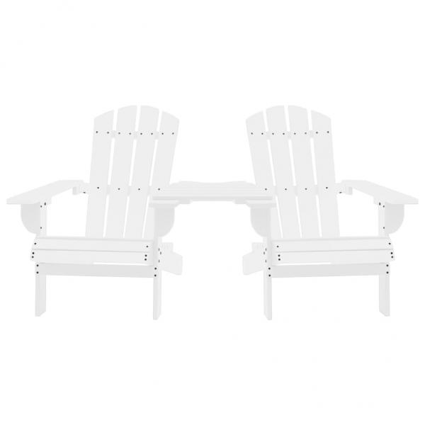 Adirondack-Gartenstühle mit Tisch Massivholz Tanne Weiß
