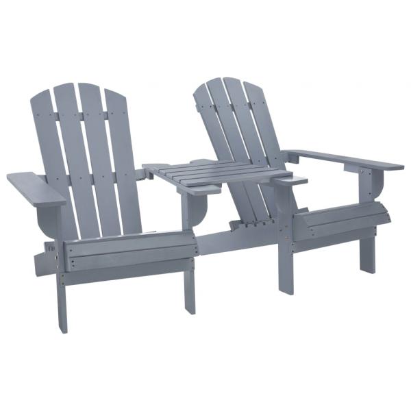ARDEBO.de - Adirondack-Gartenstühle mit Tisch Massivholz Tanne Grau