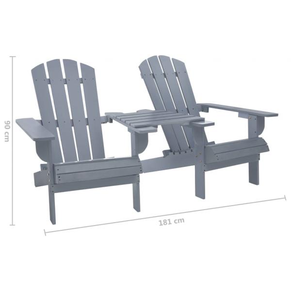 Adirondack-Gartenstühle mit Tisch Massivholz Tanne Grau