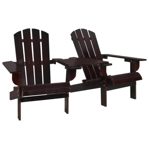 ARDEBO.de - Garten-Adirondack-Stühle mit Teetisch Massivholz Tanne Braun