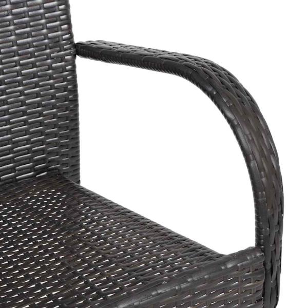 Stapelbare Gartenstühle 4 Stk. Poly Rattan Braun