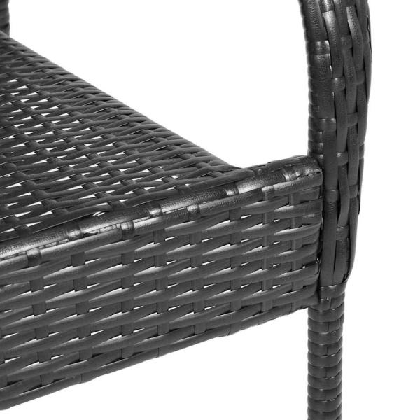 Stapelbare Gartenstühle 4 Stk. Poly Rattan Schwarz