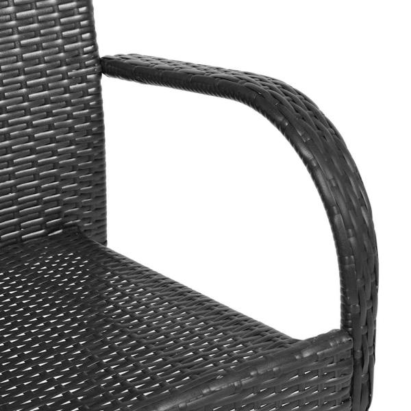 Stapelbare Gartenstühle 6 Stk. Poly Rattan Schwarz