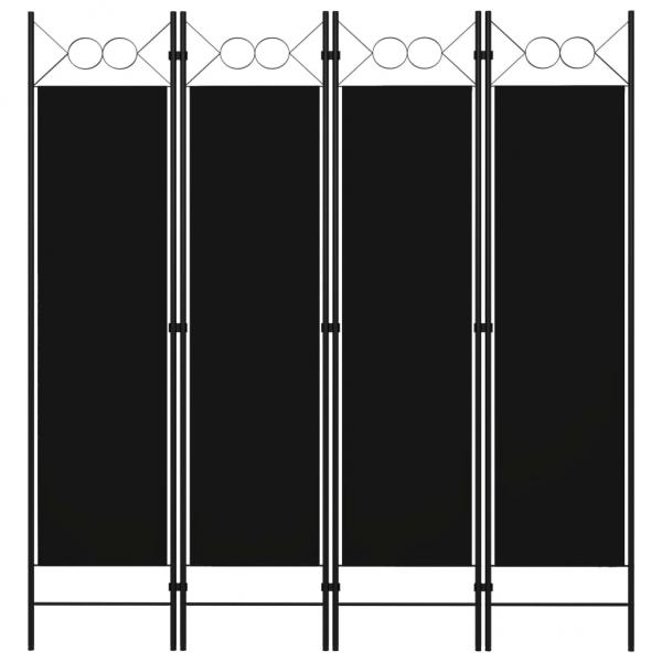 ARDEBO.de - 4-tlg. Raumteiler Schwarz 160 x 180 cm