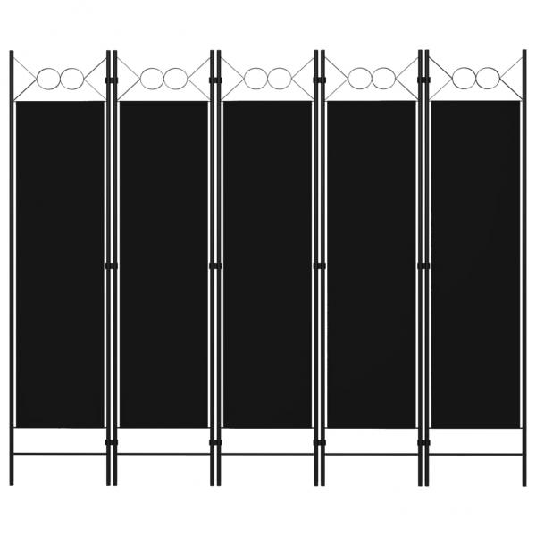 ARDEBO.de - 5-tlg. Raumteiler Schwarz 200 x 180 cm