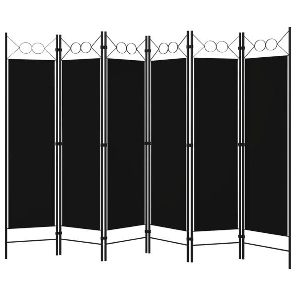 6-tlg. Raumteiler Schwarz 240 x 180 cm