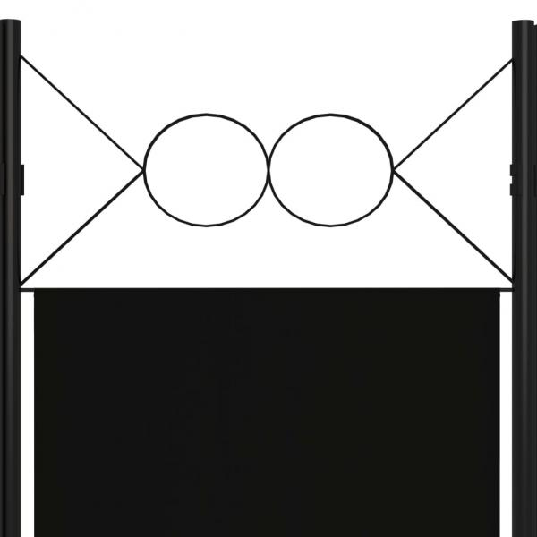 6-tlg. Raumteiler Schwarz 240 x 180 cm