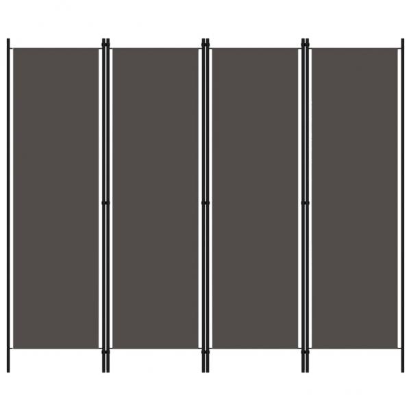 ARDEBO.de - 4-tlg. Raumteiler Anthrazit 200x180 cm 