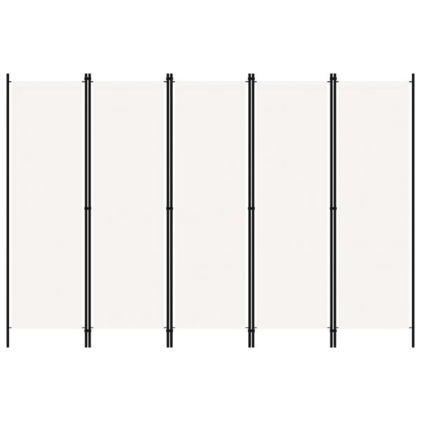 ARDEBO.de - 5-tlg. Raumteiler Weiß 250x180 cm